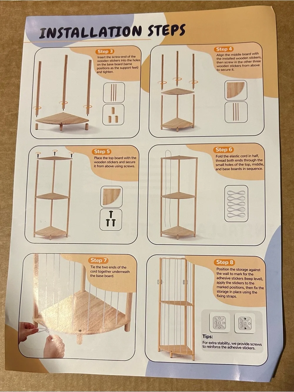 Wood Corner Shelf Organizer - Natural NEVER USED OR TAKEN OUT OF THE BOX